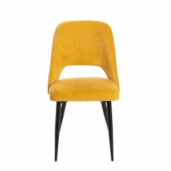 Made in Meubles Chaise en velours moutarde Rumba (lot de 2)