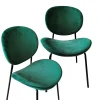 Made in Meubles Chaise en velours vert émeraude Sohane (lot de 2)