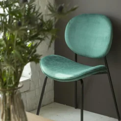 Made in Meubles Chaise en velours vert émeraude Sohane (lot de 2)