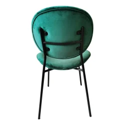 Made in Meubles Chaise en velours vert émeraude Sohane (lot de 2)