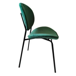 Made in Meubles Chaise en velours vert émeraude Sohane (lot de 2)