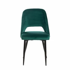 Made in Meubles Chaise en velours vert Rumba (lot de 2)