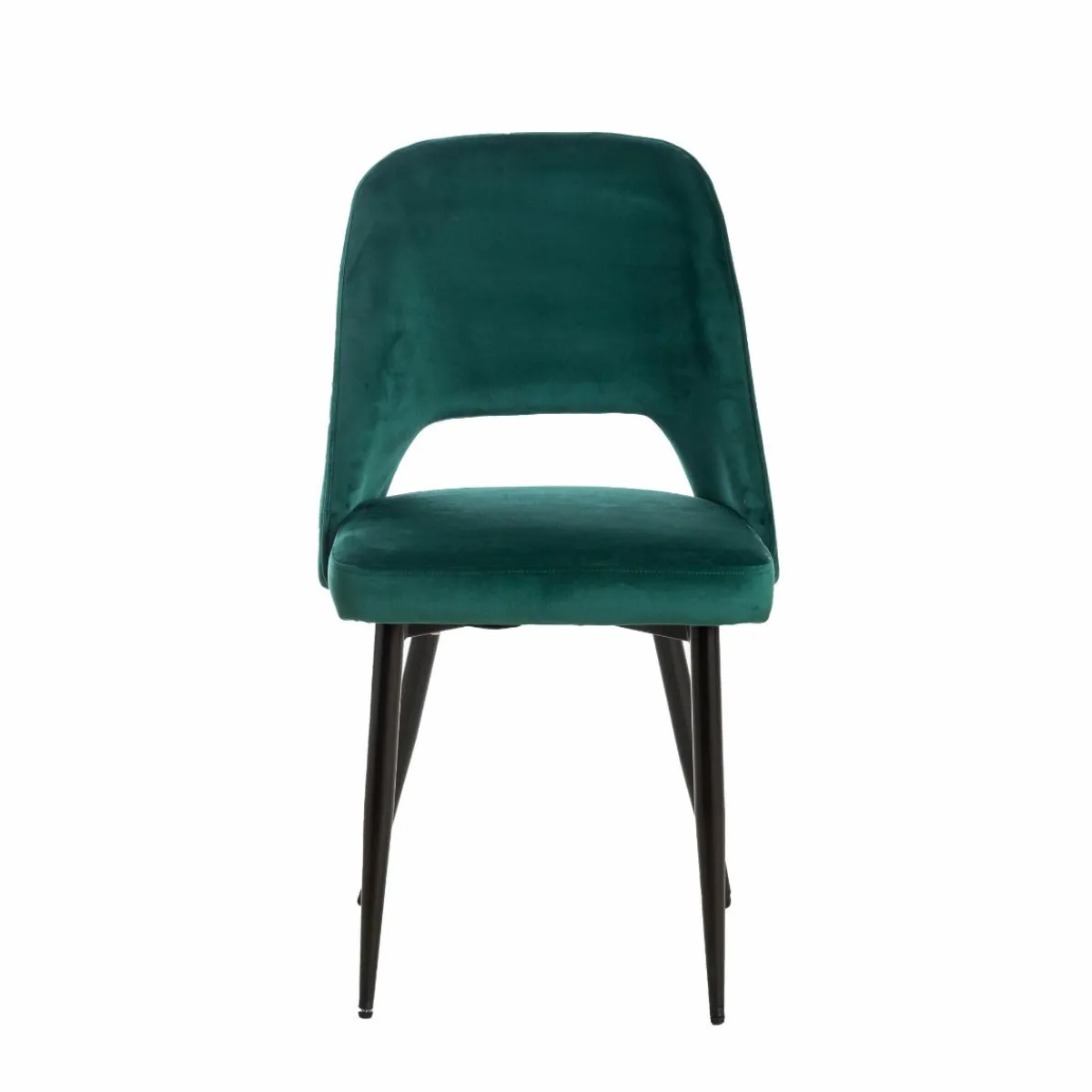 Made in Meubles Chaise en velours vert Rumba (lot de 2)
