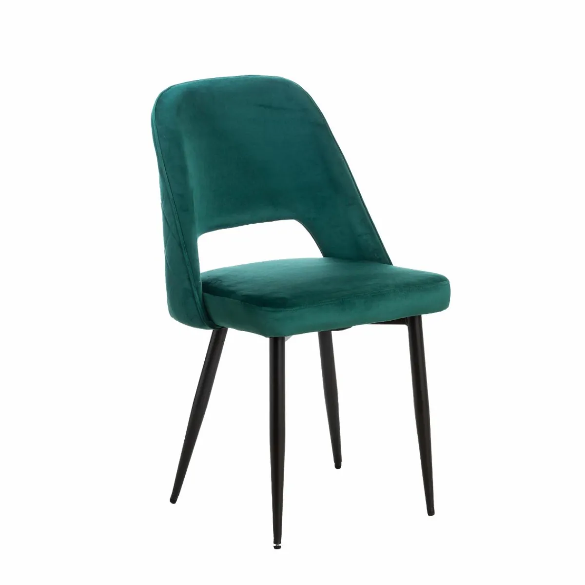 Made in Meubles Chaise en velours vert Rumba (lot de 2)