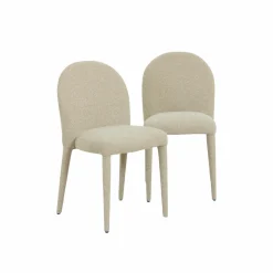 Made in Meubles Chaise intégralement en tissu écru Doris (lot de 2)
