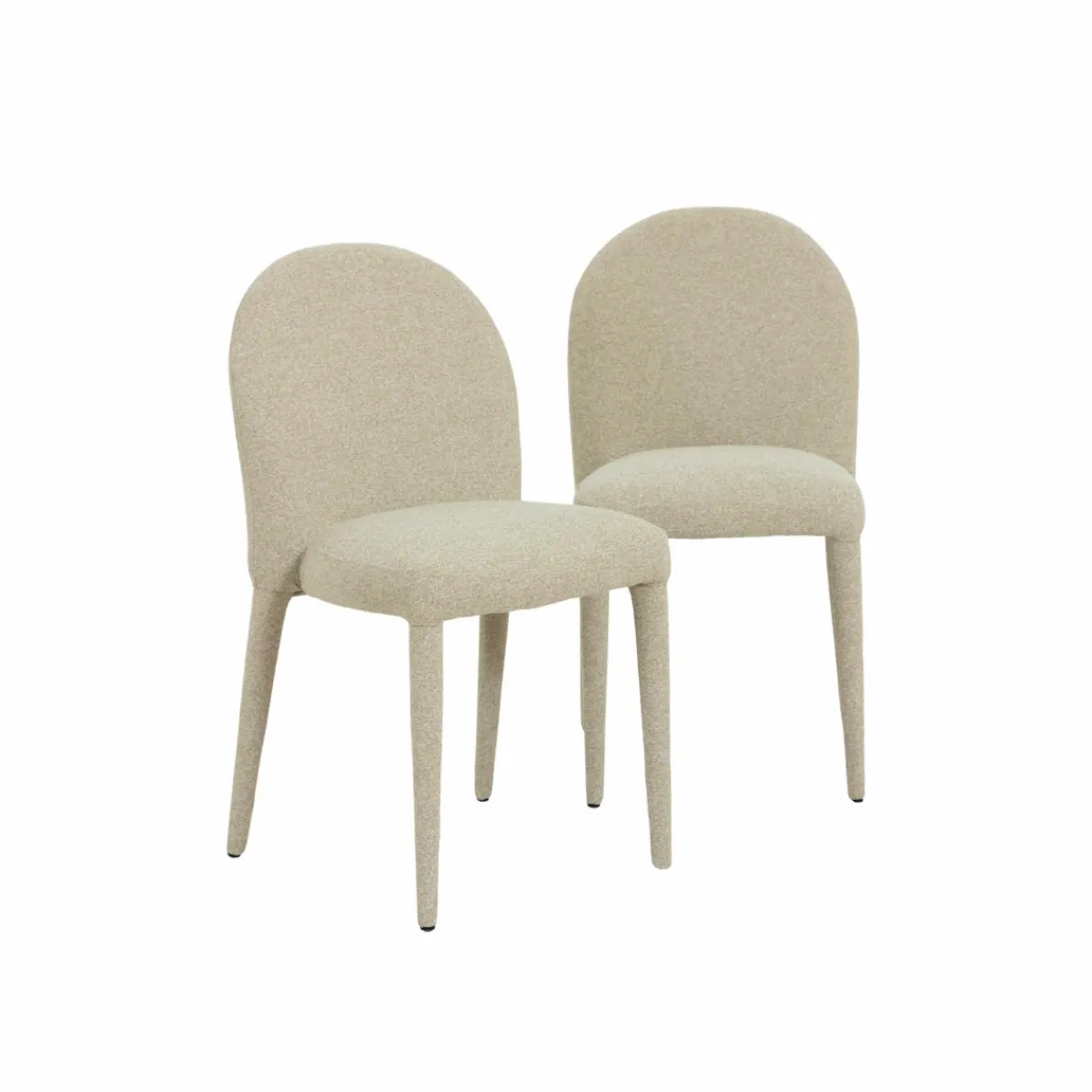 Made in Meubles Chaise intégralement en tissu écru Doris (lot de 2)