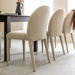 Made in Meubles Chaise intégralement en tissu écru Doris (lot de 2)