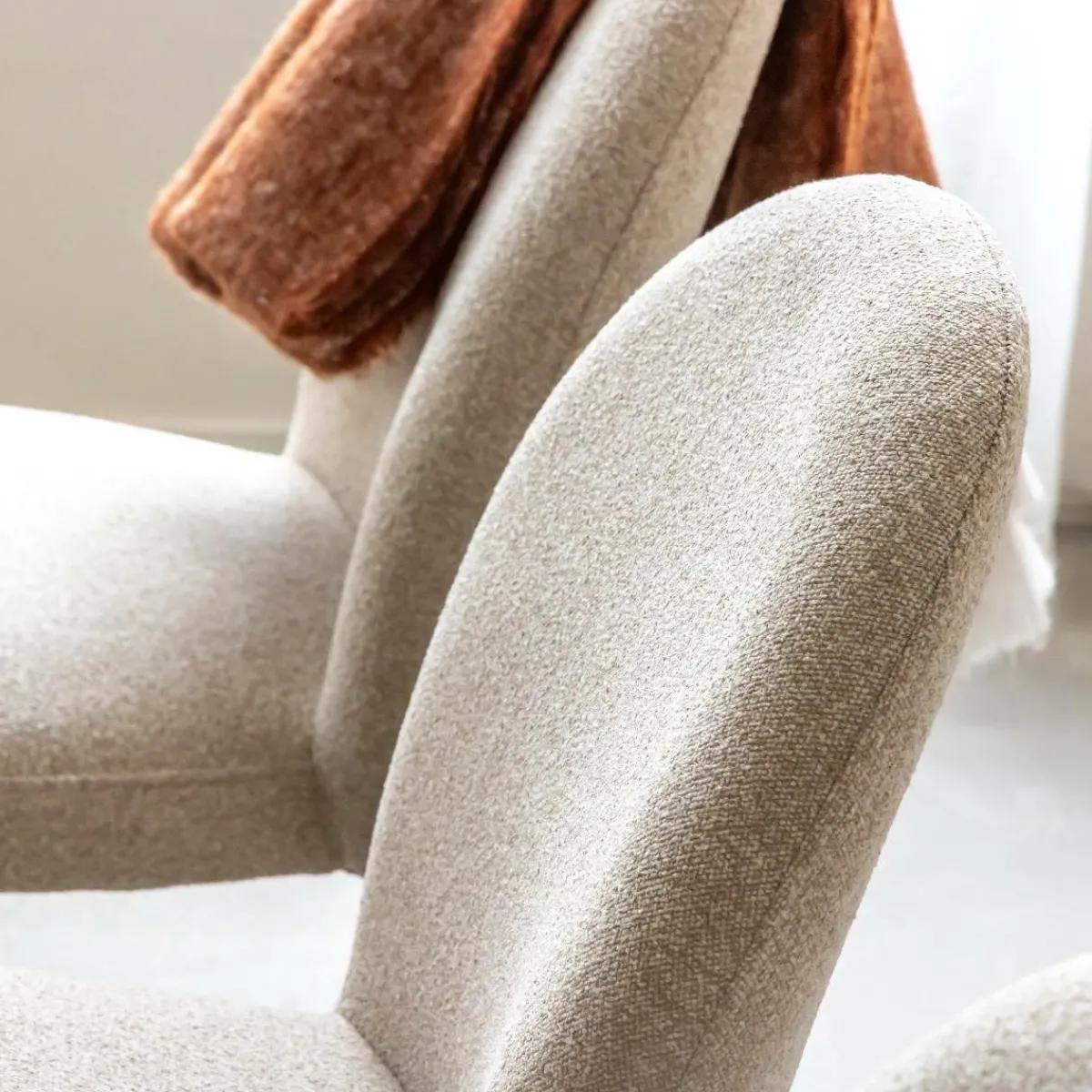Made in Meubles Chaise intégralement en tissu écru Doris (lot de 2)