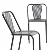 Made in Meubles Chaise perforée en métal noir Julien (lot de 2)
