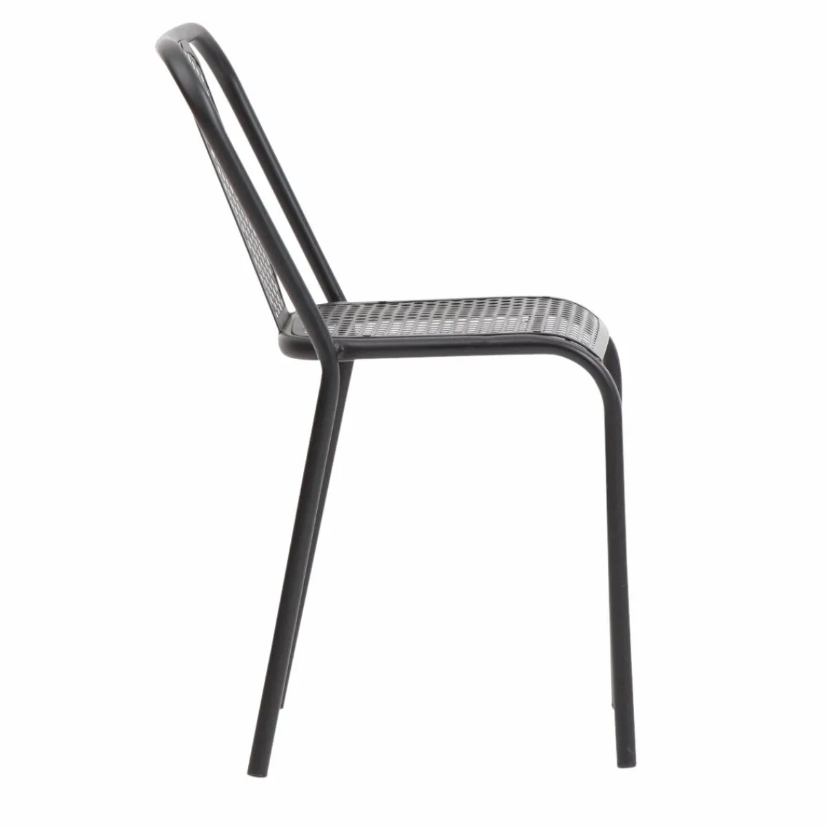 Made in Meubles Chaise perforée en métal noir Julien (lot de 2)