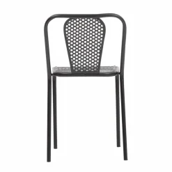 Made in Meubles Chaise perforée en métal noir Julien (lot de 2)