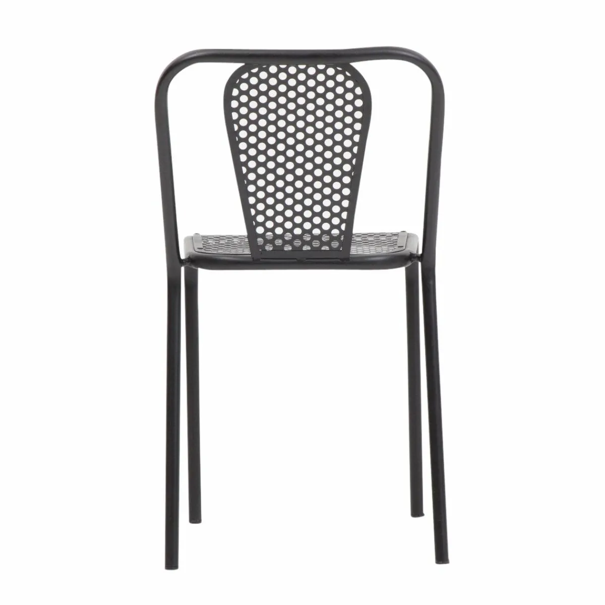Made in Meubles Chaise perforée en métal noir Julien (lot de 2)