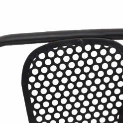 Made in Meubles Chaise perforée en métal noir Julien (lot de 2)