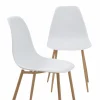 Made in Meubles Chaise scandinave blanc pieds compas Marius (lot de 2)