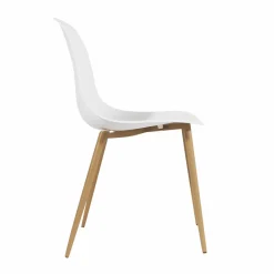 Made in Meubles Chaise scandinave blanc pieds compas Marius (lot de 2)