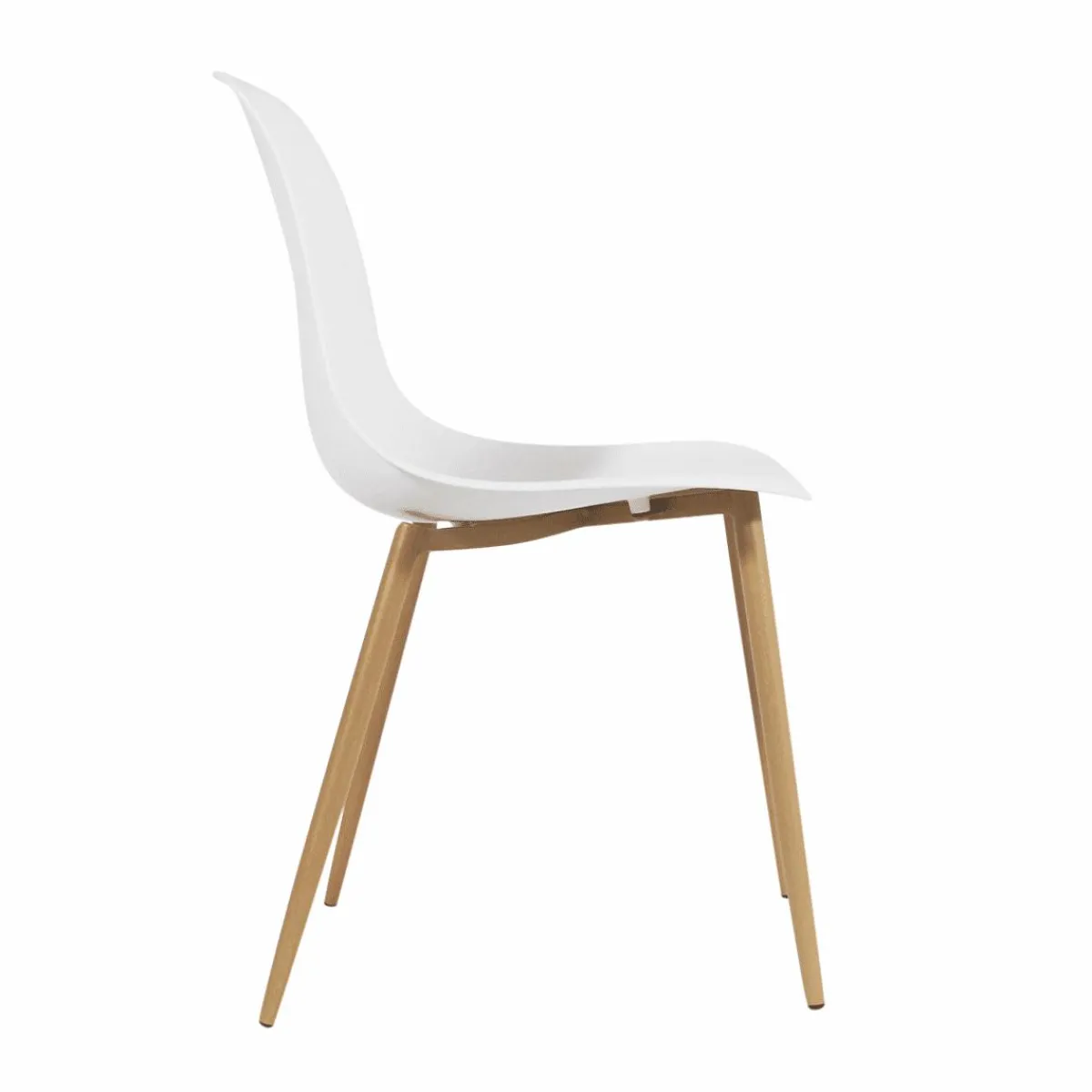 Made in Meubles Chaise scandinave blanc pieds compas Marius (lot de 2)