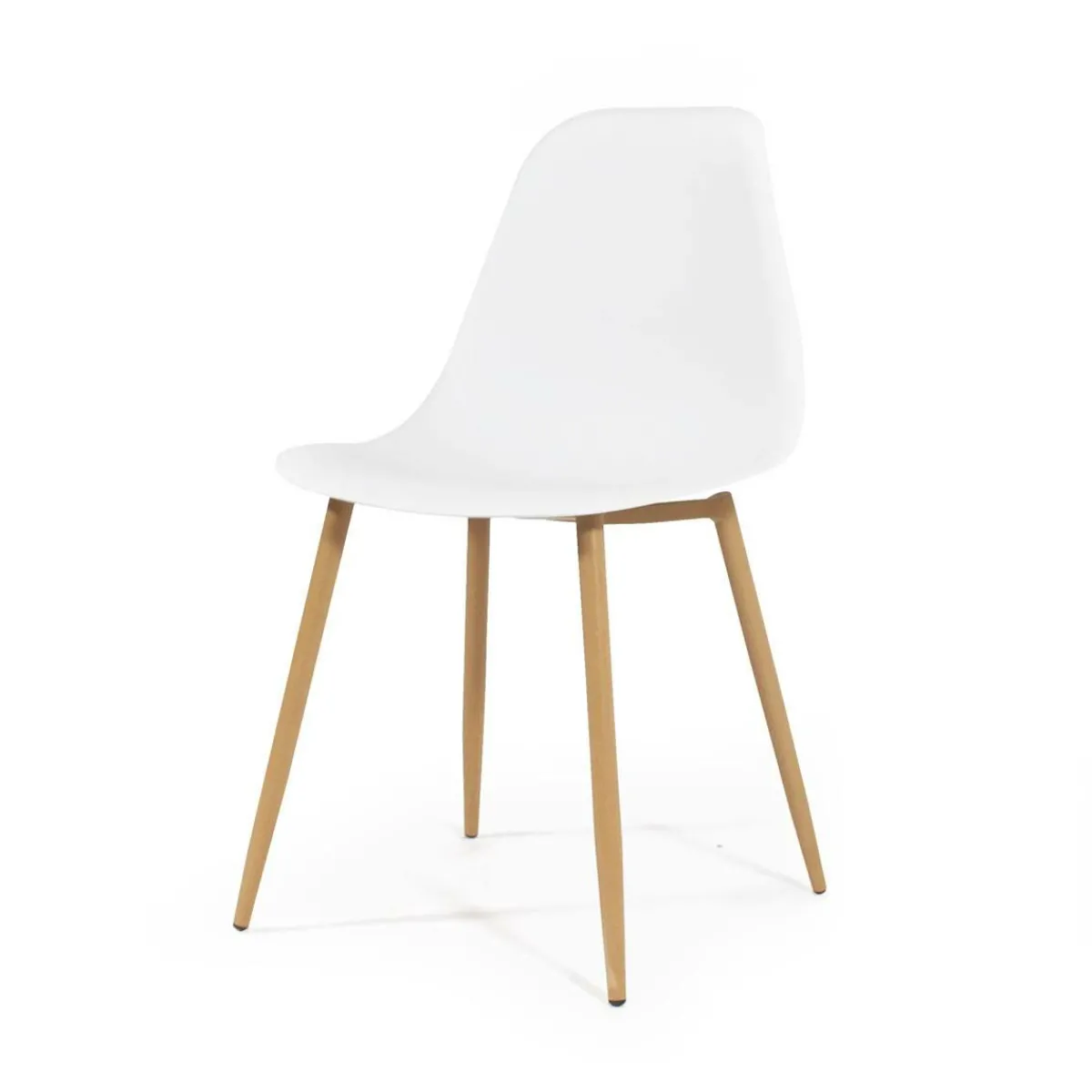 Made in Meubles Chaise scandinave blanc pieds compas Marius (lot de 2)