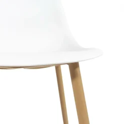 Made in Meubles Chaise scandinave blanc pieds compas Marius (lot de 2)
