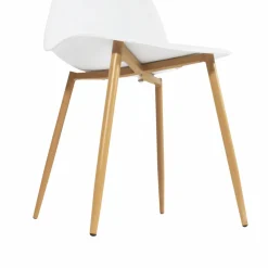 Made in Meubles Chaise scandinave blanc pieds compas Marius (lot de 2)
