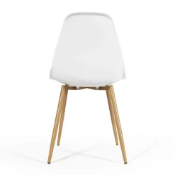 Made in Meubles Chaise scandinave blanc pieds compas Marius (lot de 2)