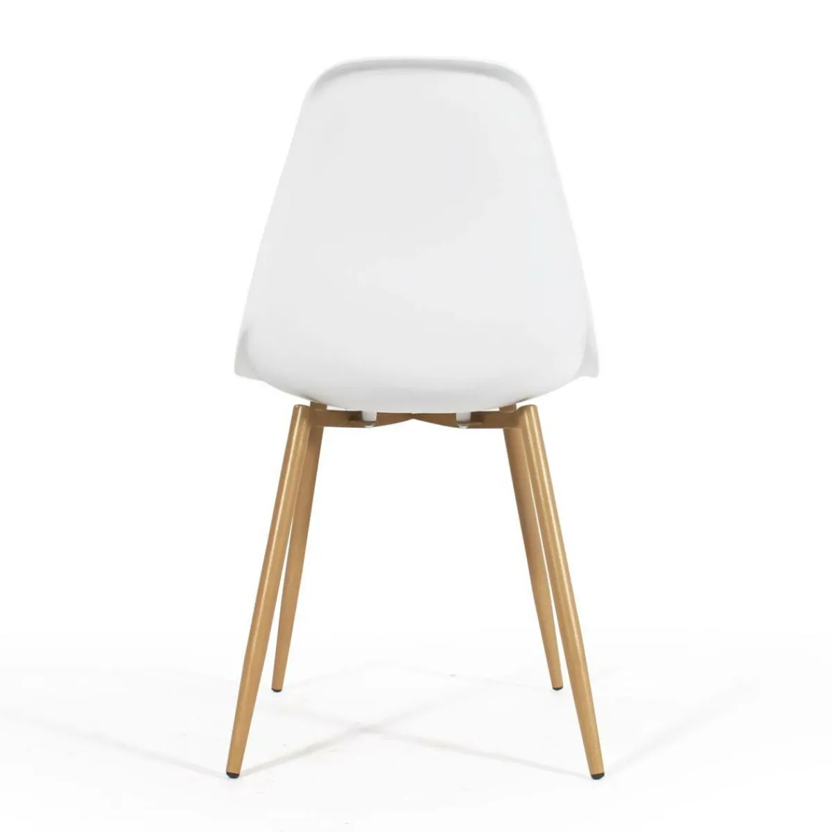 Made in Meubles Chaise scandinave blanc pieds compas Marius (lot de 2)
