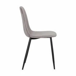 Made in Meubles Chaise scandinave en velours gris Copenhague (lot de 2)
