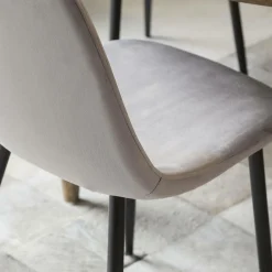 Made in Meubles Chaise scandinave en velours gris Copenhague (lot de 2)