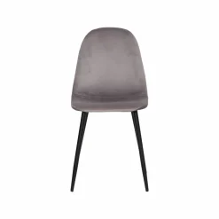 Made in Meubles Chaise scandinave en velours gris Copenhague (lot de 2)