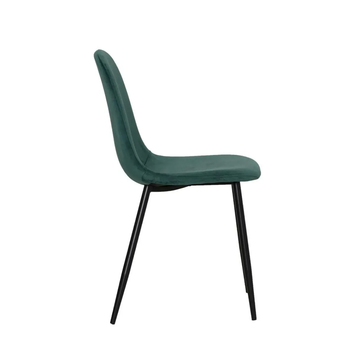 Made in Meubles Chaise scandinave en velours vert Copenhague (lot de 2)