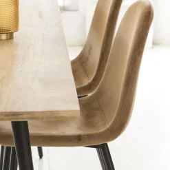 Made in Meubles Chaise scandinave en velours marron café Copenhague (lot de 2)