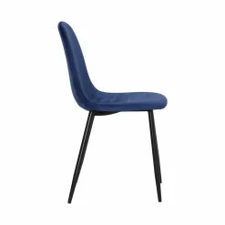 Made in Meubles Chaise scandinave en velours bleu roi Copenhague (lot de 2)