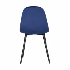 Made in Meubles Chaise scandinave en velours bleu roi Copenhague (lot de 2)
