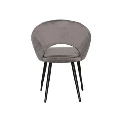 Made in Meubles Chaise style fauteuil en velours gris souris Elouan (lot de 2)