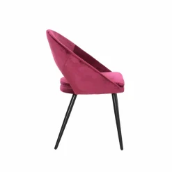 Made in Meubles Chaise style fauteuil en velours rose framboise Elouan (lot de 2)