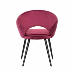 Made in Meubles Chaise style fauteuil en velours rose framboise Elouan (lot de 2)
