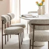 Made in Meubles Chaise tissu écru chiné taupe pieds métal effet bois Janis (lot de 2)