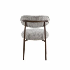 Made in Meubles Chaise tissu écru chiné taupe pieds métal effet bois Janis (lot de 2)