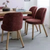 Made in Meubles Chaise tissu terracotta et pieds en métal effet bois Vilma (lot de 2)