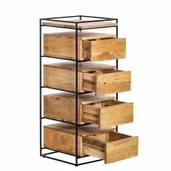 Made in Meubles Chiffonnier en bois de manguier et métal Haïcé