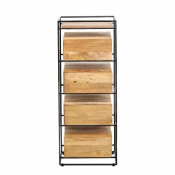 Made in Meubles Chiffonnier en bois de manguier et métal Haïcé