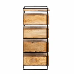 Made in Meubles Chiffonnier en bois de manguier et métal Haïcé