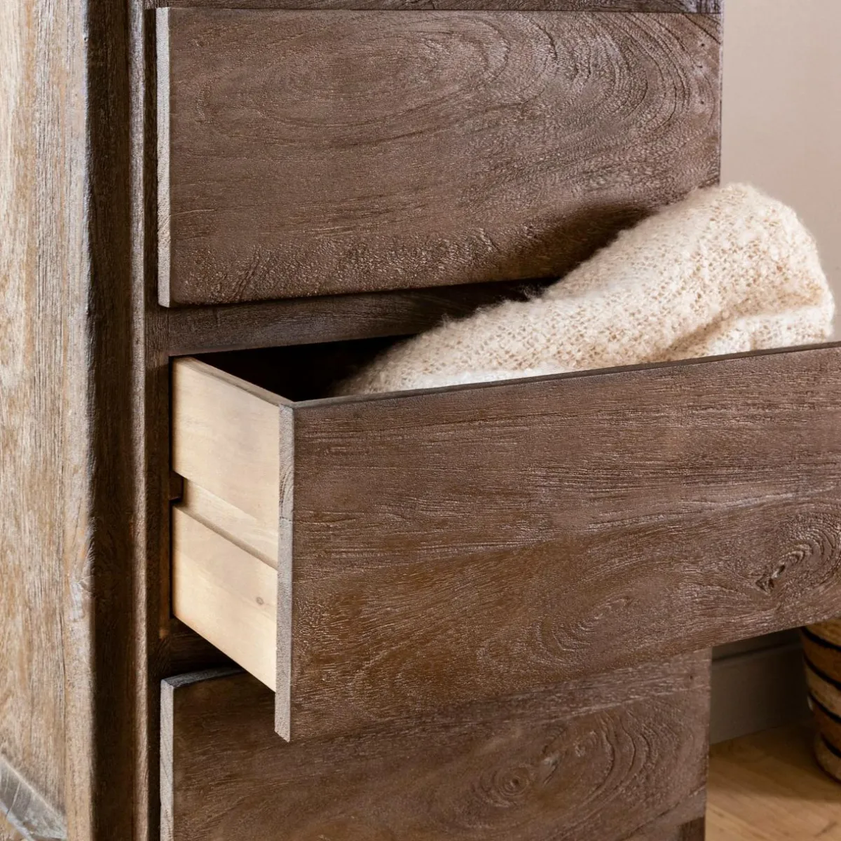 Made in Meubles Chiffonnier en bois de manguier marron Emile