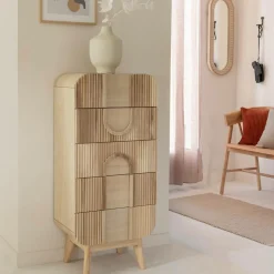 Made in Meubles Chiffonnier en bois de paulownia Nilo