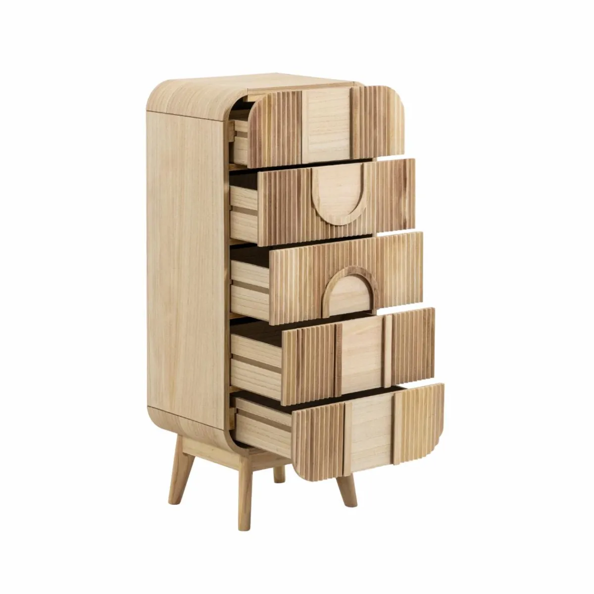Made in Meubles Chiffonnier en bois de paulownia Nilo