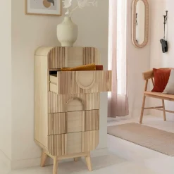 Made in Meubles Chiffonnier en bois de paulownia Nilo