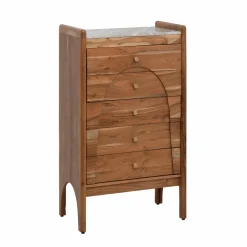 Made in Meubles Chiffonnier en marbre et bois d'acacia Calix