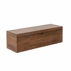 Made in Meubles Coffre banc en bois de manguier foncé Babeth