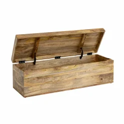 Made in Meubles Coffre banc en bois de manguier clair Babeth