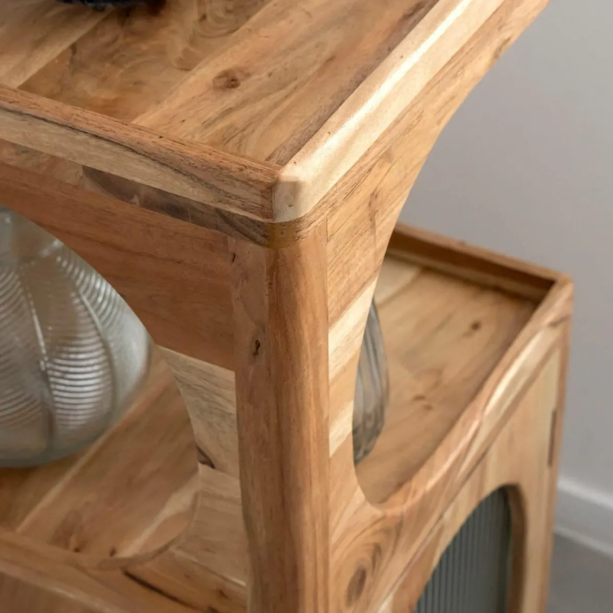 Made in Meubles Colonne 1 étagère en bois d'acacia Emyr