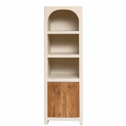 Made in Meubles Colonne de salle de bain en bois effet béton et bois d'acacia Dalva